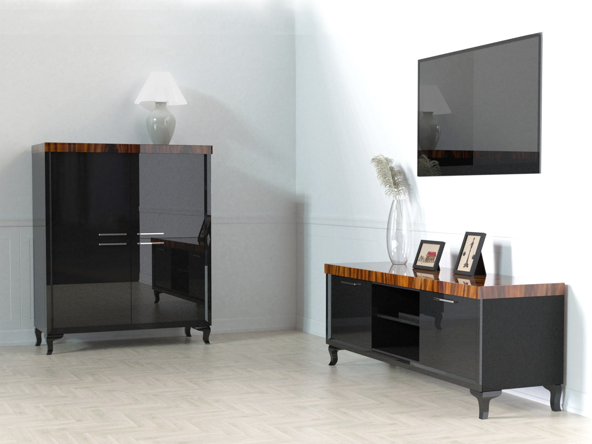 szafka rtv piano 01 palisander czarny fortepianowy modern classic salon