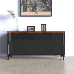 komoda piano 01 czarna polysk 170