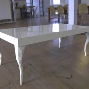 stol geometryczny nowoczesny bialy