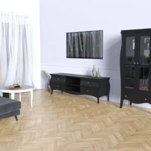 meble czarne stylowe do salonu