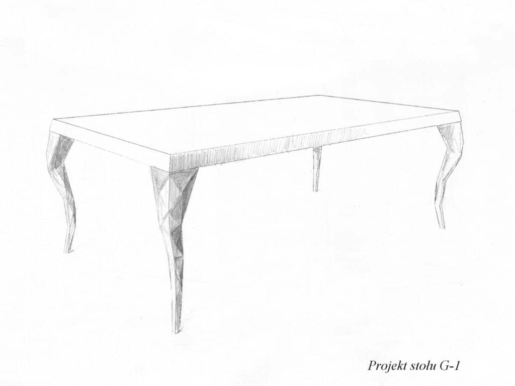 projekt stołu rysunek