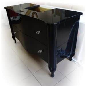 glamour komoda czarna polysk barocco