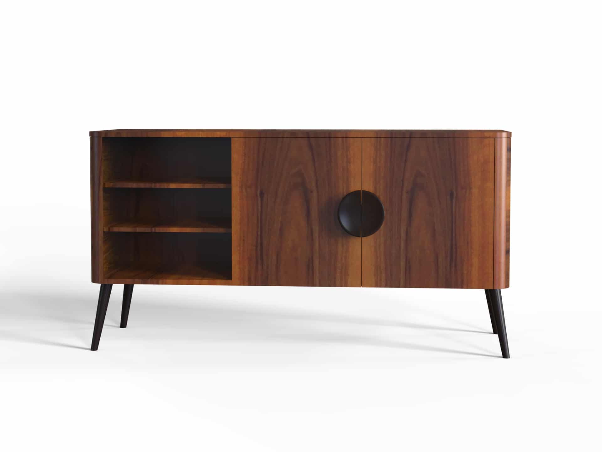 szafka rtv mid century modern drewno