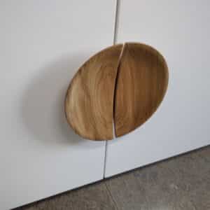 uchwyt meblowy debowy okragly 16cm talerz