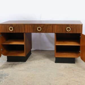 art deco biurko orzech wloski otwarte