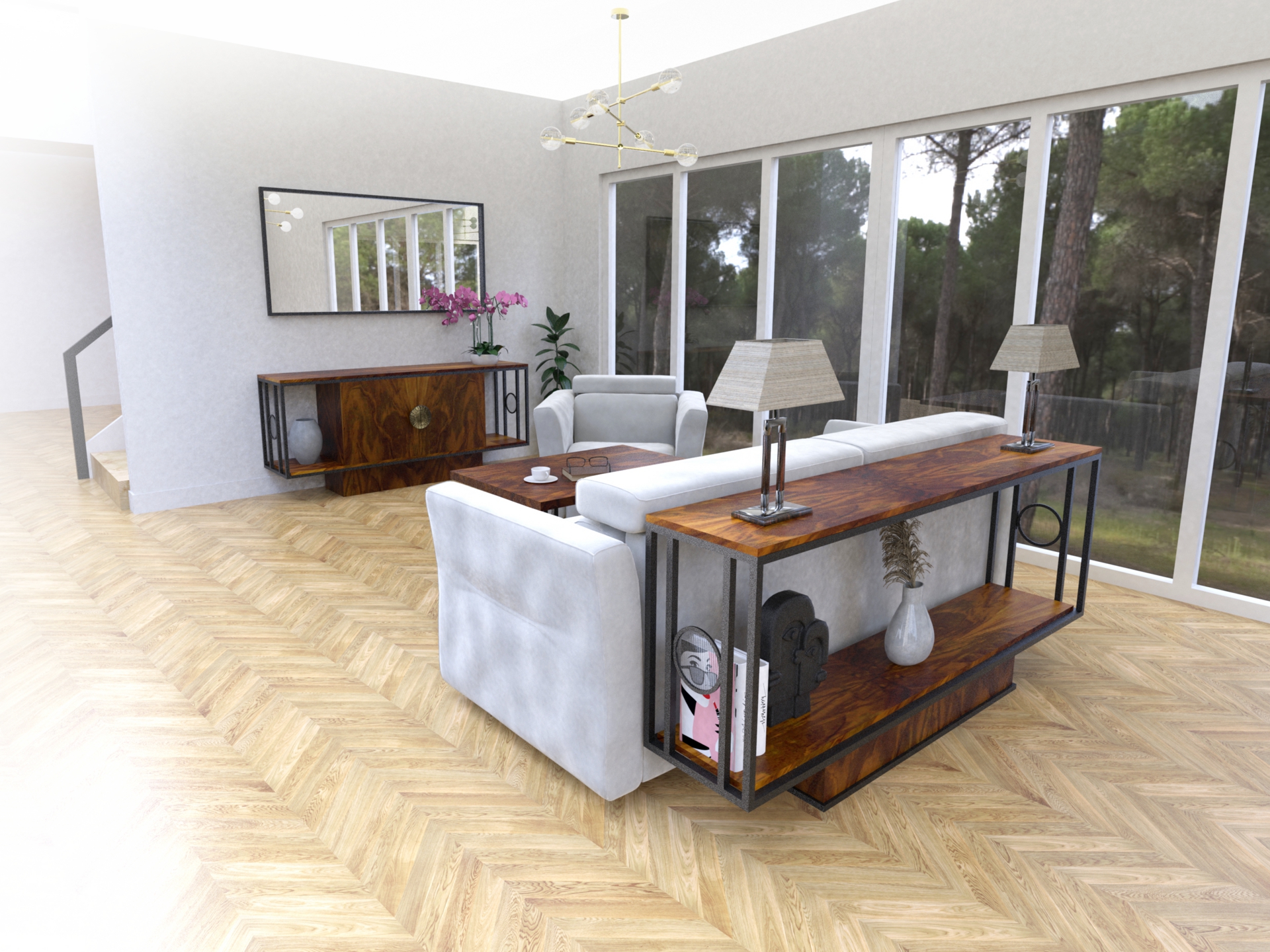 komplet nowoczesnych mebli do salonu art deco