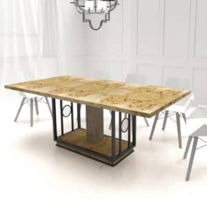 stol art deco nowoczesny loftowy drewno czeczota
