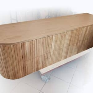 komoda 180cm zaokraglona z lamelki debowe drewno