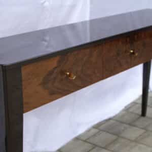 konsola art deco brazowa wysoki polysk orzech naturalny 1