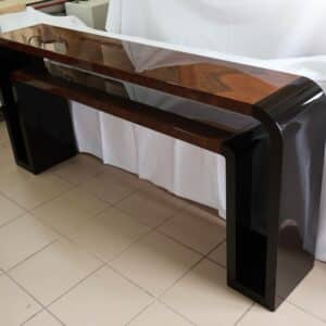 konsola zaokraglona brazowa wysoki polysk 1