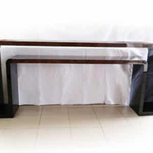 konsola zaokraglona brazowa wysoki polysk 2