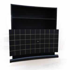 szafka czarna art deco inkrustowana mosiadzem 3a