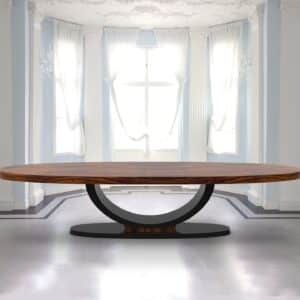 duzy stol art deco owalny na jednej nodze 1