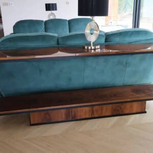 konsola art deco nova drewniana metalowy czarny stelaz