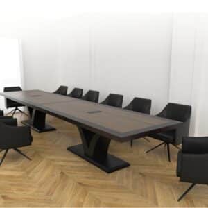 stol konferencyjny dlugi 5m orzech ciemny podstawa art deco