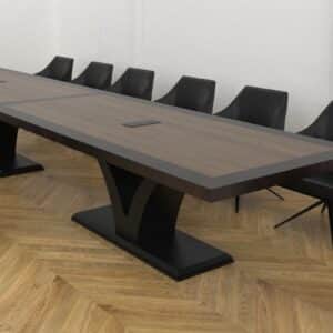 stol konferencyjny dlugi 5m orzech ciemny podstawa art deco 1